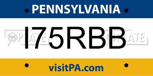 I75RBB Pennsylvania License Plate