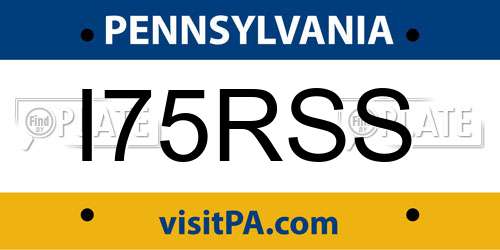 I75RSS Pennsylvania License Plate