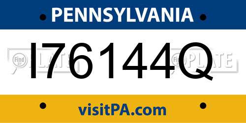 I76144Q Pennsylvania License Plate