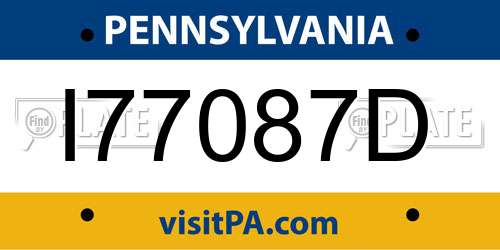 I77087D Pennsylvania License Plate