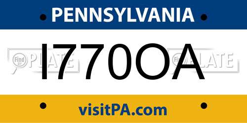 I770OA Pennsylvania License Plate