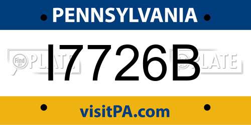 I7726B Pennsylvania License Plate