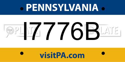 I7776B Pennsylvania License Plate