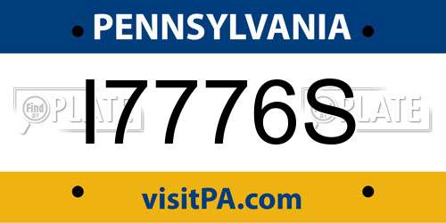 I7776S Pennsylvania License Plate