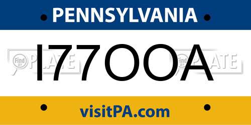 I77OOA Pennsylvania License Plate