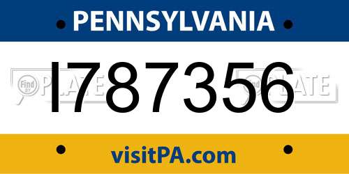 I787356 Pennsylvania License Plate