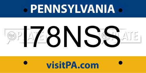 I78NSS Pennsylvania License Plate