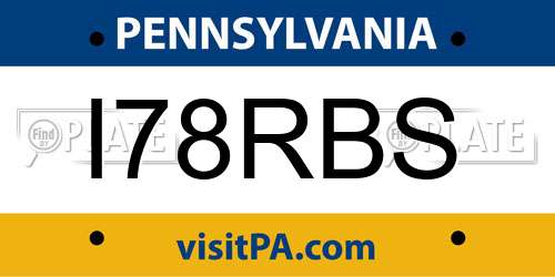 I78RBS Pennsylvania License Plate
