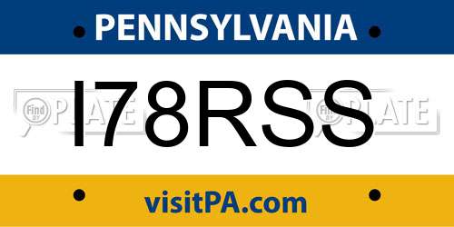 I78RSS Pennsylvania License Plate