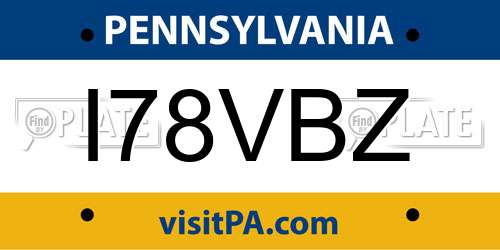 I78VBZ Pennsylvania License Plate