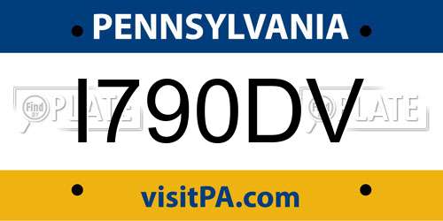 I790DV Pennsylvania License Plate