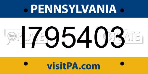 I795403 Pennsylvania License Plate