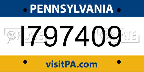 I797409 Pennsylvania License Plate