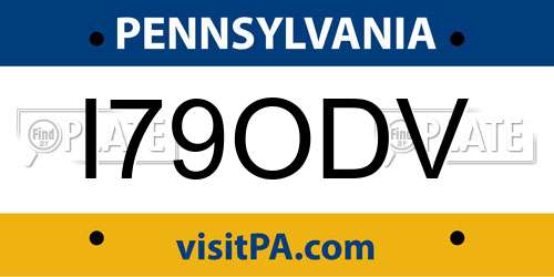 I79ODV Pennsylvania License Plate