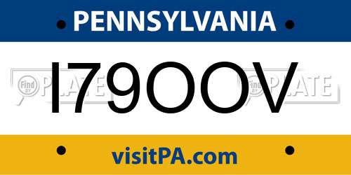 I79OOV Pennsylvania License Plate