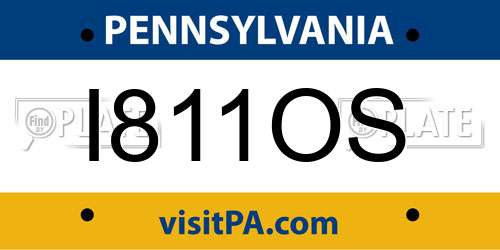 I811OS Pennsylvania License Plate