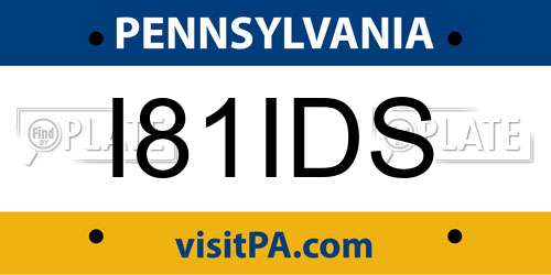 I81IDS Pennsylvania License Plate