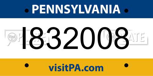 I832008 Pennsylvania License Plate