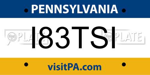 I83TSI Pennsylvania License Plate