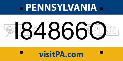 I84866O Pennsylvania License Plate