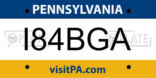I84BGA Pennsylvania License Plate