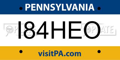 I84HEO Pennsylvania License Plate