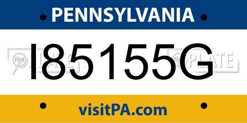 I85155G Pennsylvania License Plate