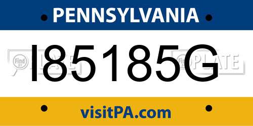 I85185G Pennsylvania License Plate