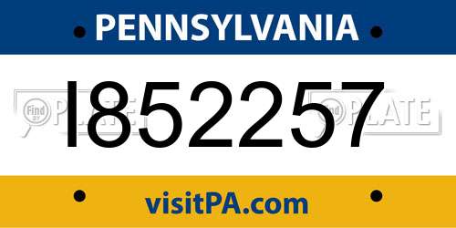 I852257 Pennsylvania License Plate