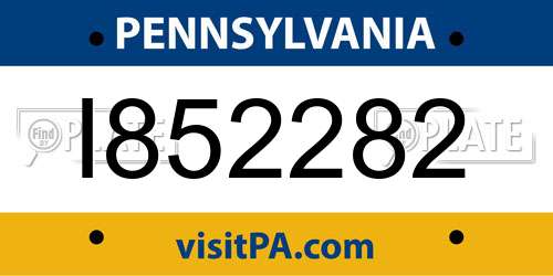 I852282 Pennsylvania License Plate