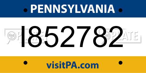 I852782 Pennsylvania License Plate