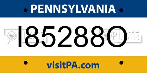 I85288O Pennsylvania License Plate