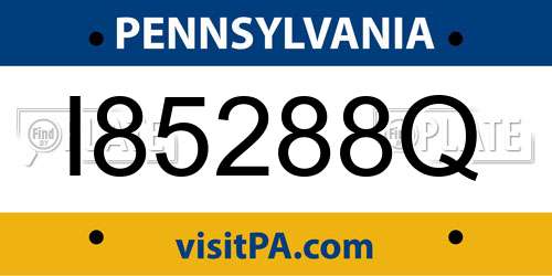 I85288Q Pennsylvania License Plate