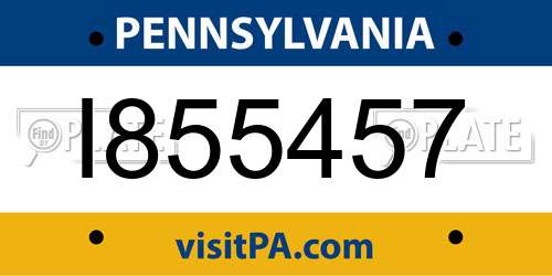 I855457 Pennsylvania License Plate