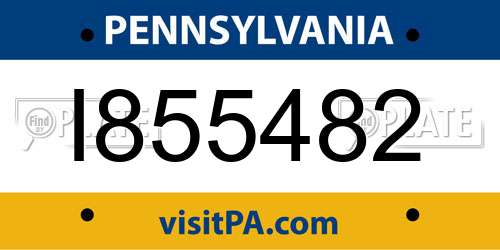 I855482 Pennsylvania License Plate