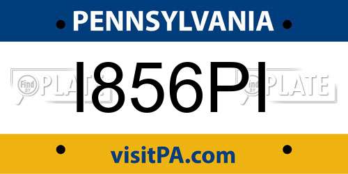 I856PI Pennsylvania License Plate