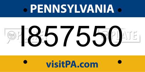 I857550 Pennsylvania License Plate