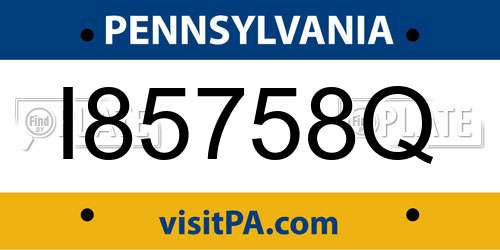 I85758Q Pennsylvania License Plate