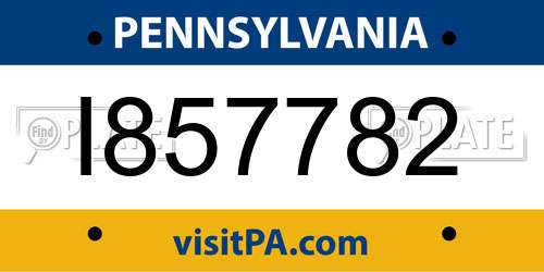 I857782 Pennsylvania License Plate