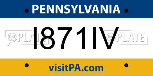 I871IV Pennsylvania License Plate