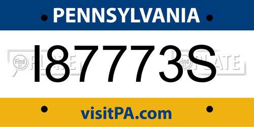 I87773S Pennsylvania License Plate