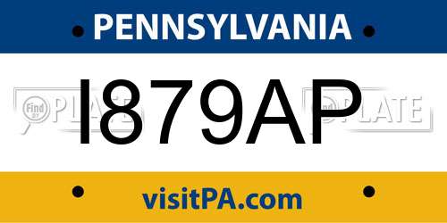 I879AP Pennsylvania License Plate