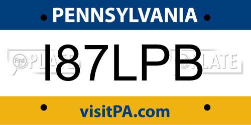 I87LPB Pennsylvania License Plate