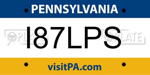 I87LPS Pennsylvania License Plate