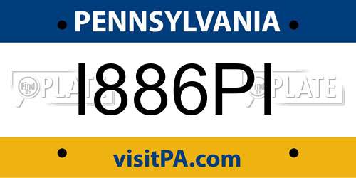 I886PI Pennsylvania License Plate