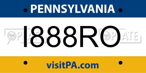 I888RO Pennsylvania License Plate