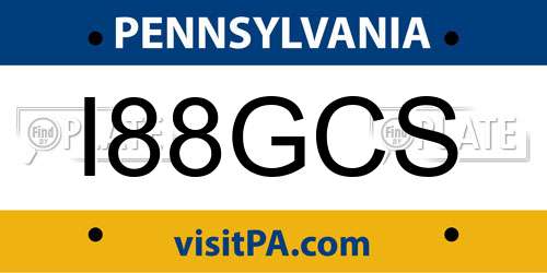 I88GCS Pennsylvania License Plate