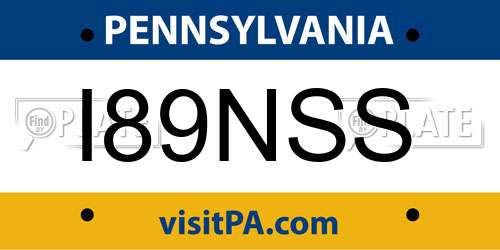 I89NSS Pennsylvania License Plate