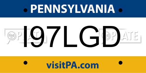 I97LGD Pennsylvania License Plate