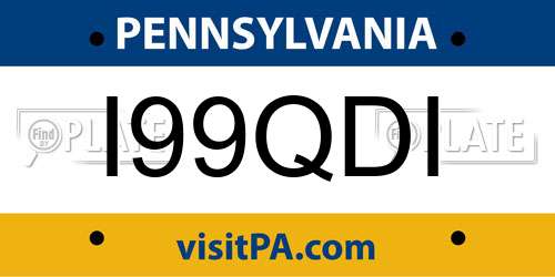 I99QDI Pennsylvania License Plate